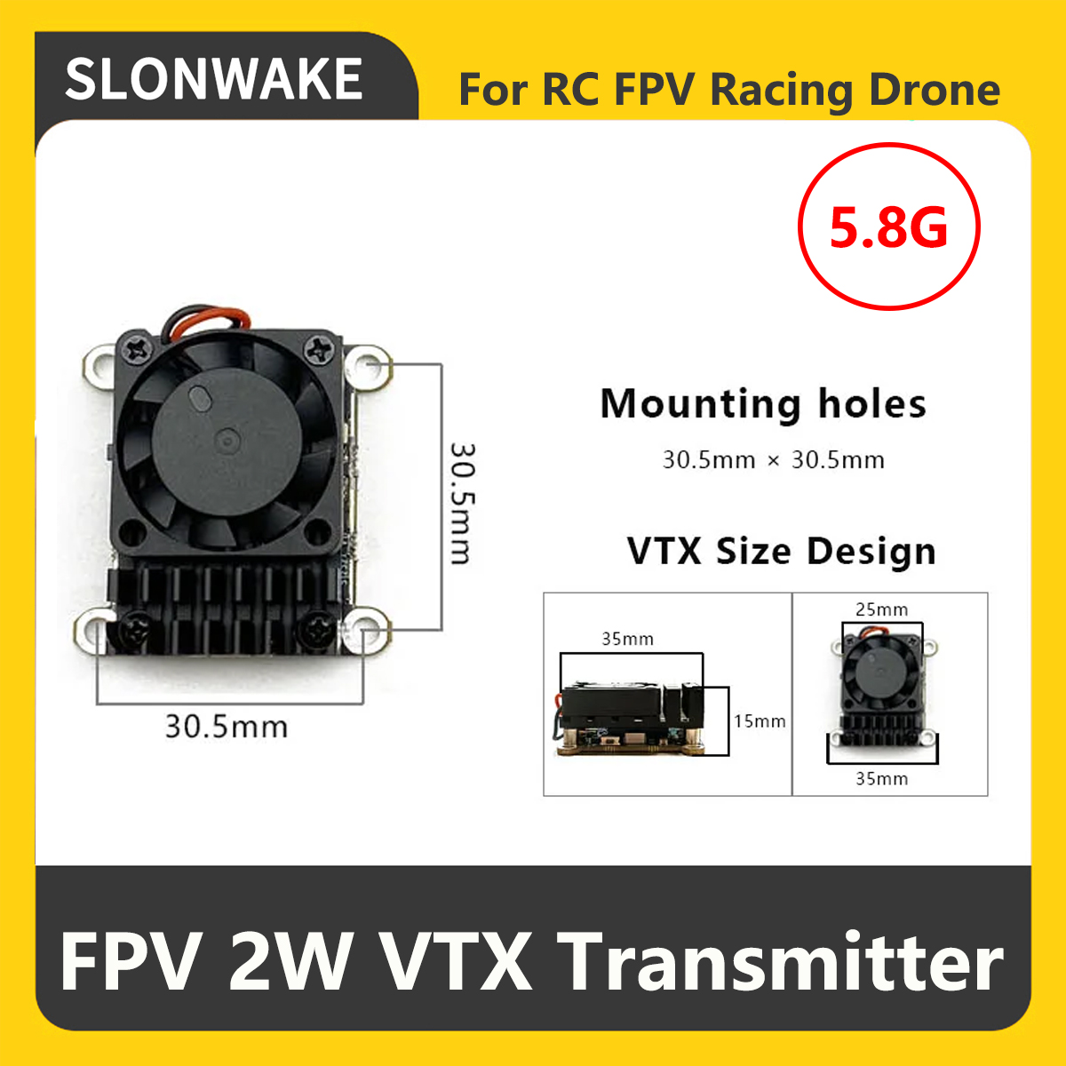 SLONWAKE 5.8G 2000мВт FPV VTX  – обзор и цена Drone Frame